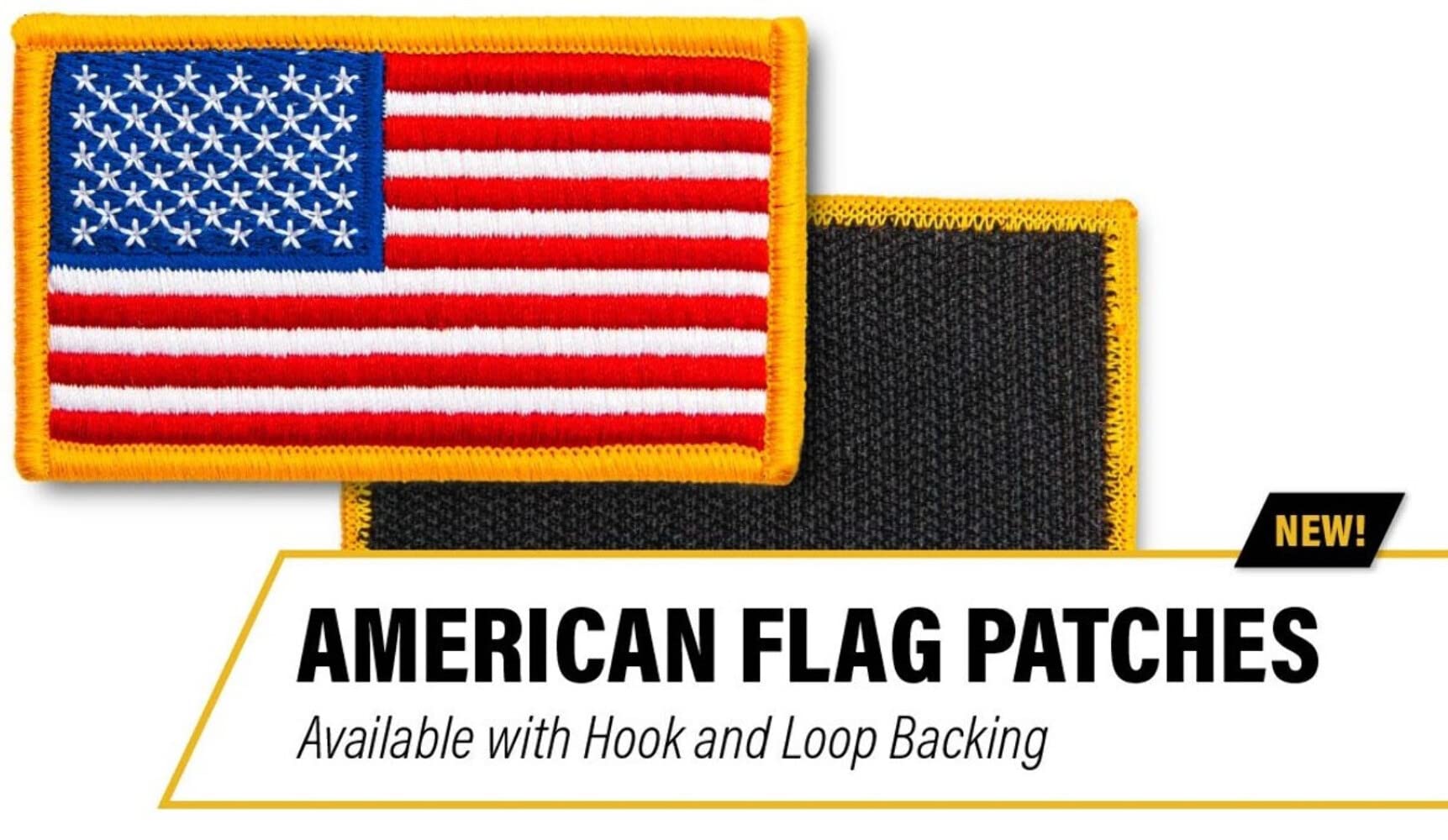Embroidered Patch, U.S. Flag, Medium Gold
