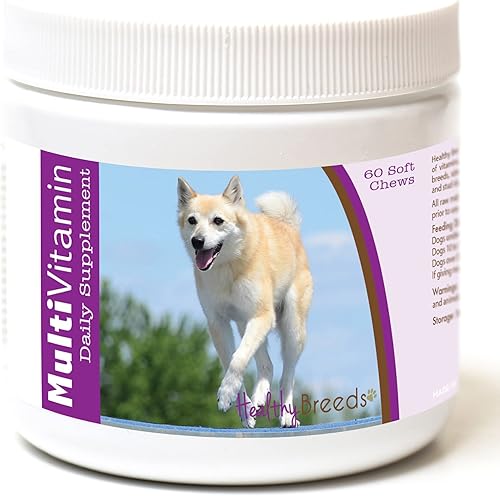 Miniatura 187 de Healthy Breeds Multivitamínico siberiano Husky para perros, suplemento diario recomendado por veterinarios, sabor a tocino, 60 masticables suaves