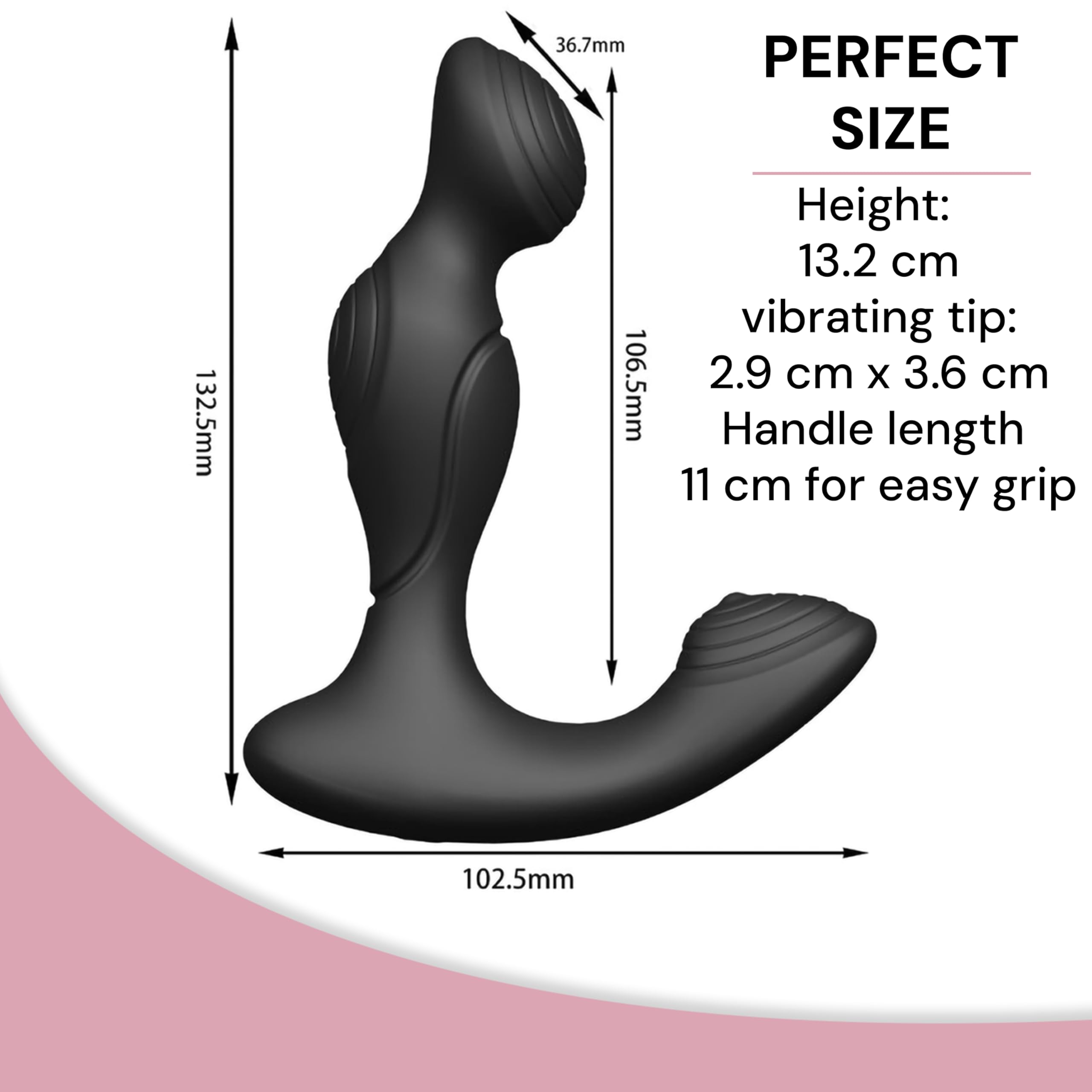 Prostate Vibration Man 13,2 cm x 3,2 cm – Sexytoys Uomo Stimolatore Prostatico Maschile con 10 modalità di vibrazione intensa FOPS A126