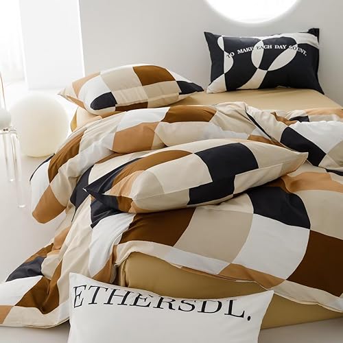 Miniatura 235 de Luxlovery - Juego de edredón azul neblina, tamaño matrimonial, minimalista, azul polvoriento, edredones de algodón suaves y transpirables, azul