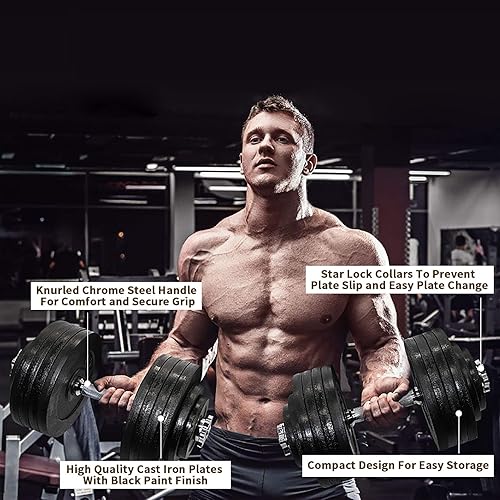 Miniatura 5 de Kit de mancuernas ajustable (1 par) – 200 lbs (100lbs X 2pc)
