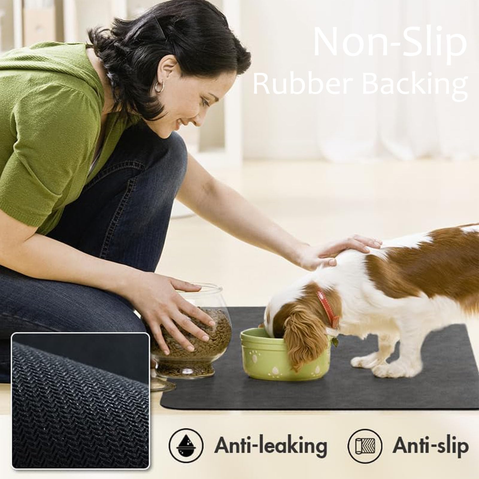 Hixingo Tappetino Ciotola per Cane e Gatto Assorbente, Tappetino Sottociotola per Gatti e Cani Grande Tappetini Lavabile in Diatomite Impermeabile e Antiscivolo (grigio chiaro,80 * 120cm)