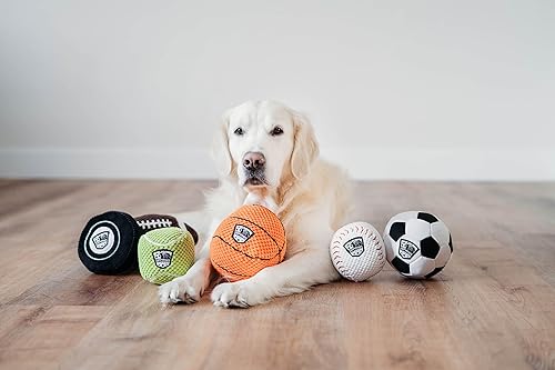Miniatura 3 de ZippyPaws SportsBallz - Juguete de baloncesto de felpa para perros, pelotas chirriantes suaves para perros, para interiores y exteriores, juguetes