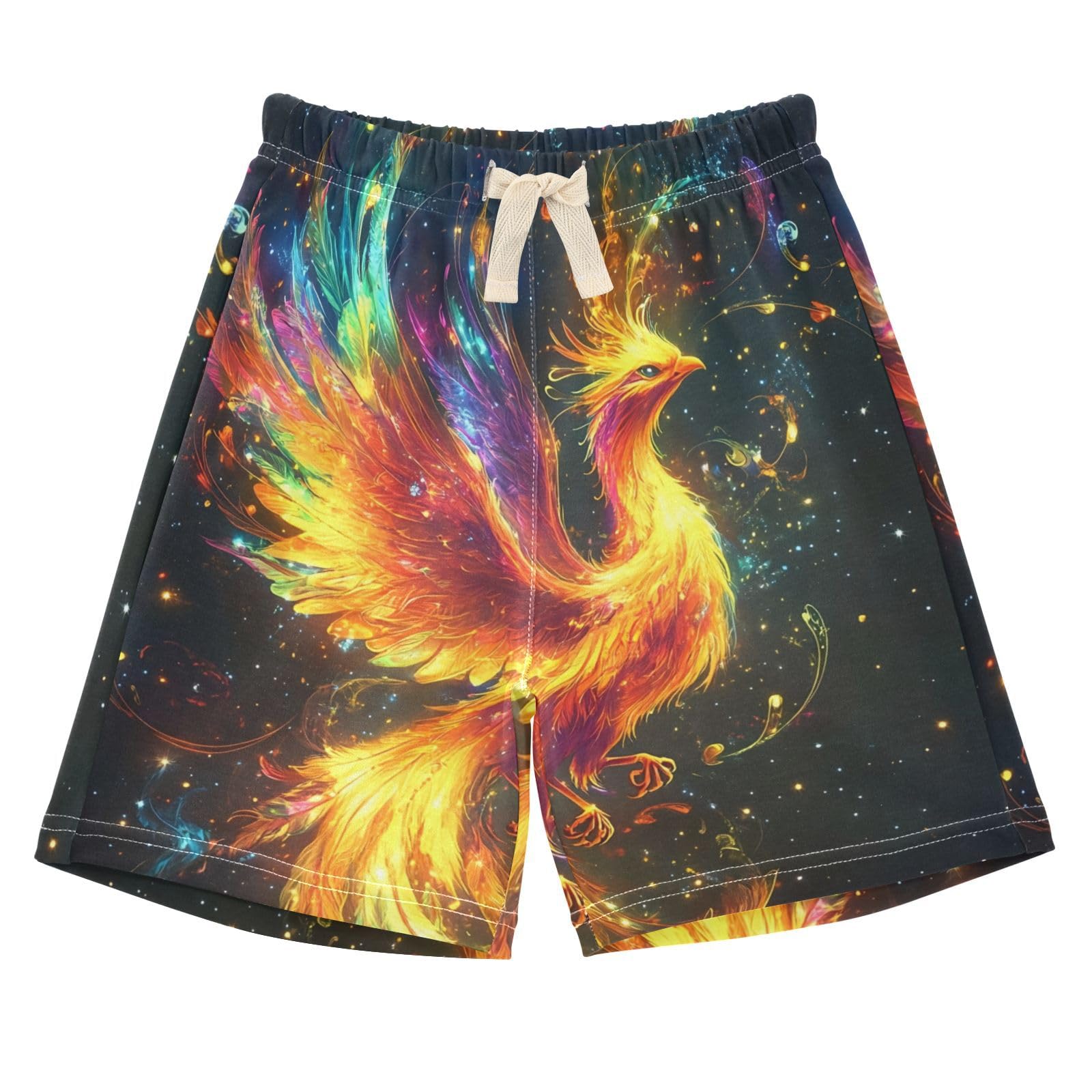 UMIRIKO Colorful Fire Phoenix Feathers Unisex Baby Toddler Cotton Shorts with Drawstring 2T 202c0888