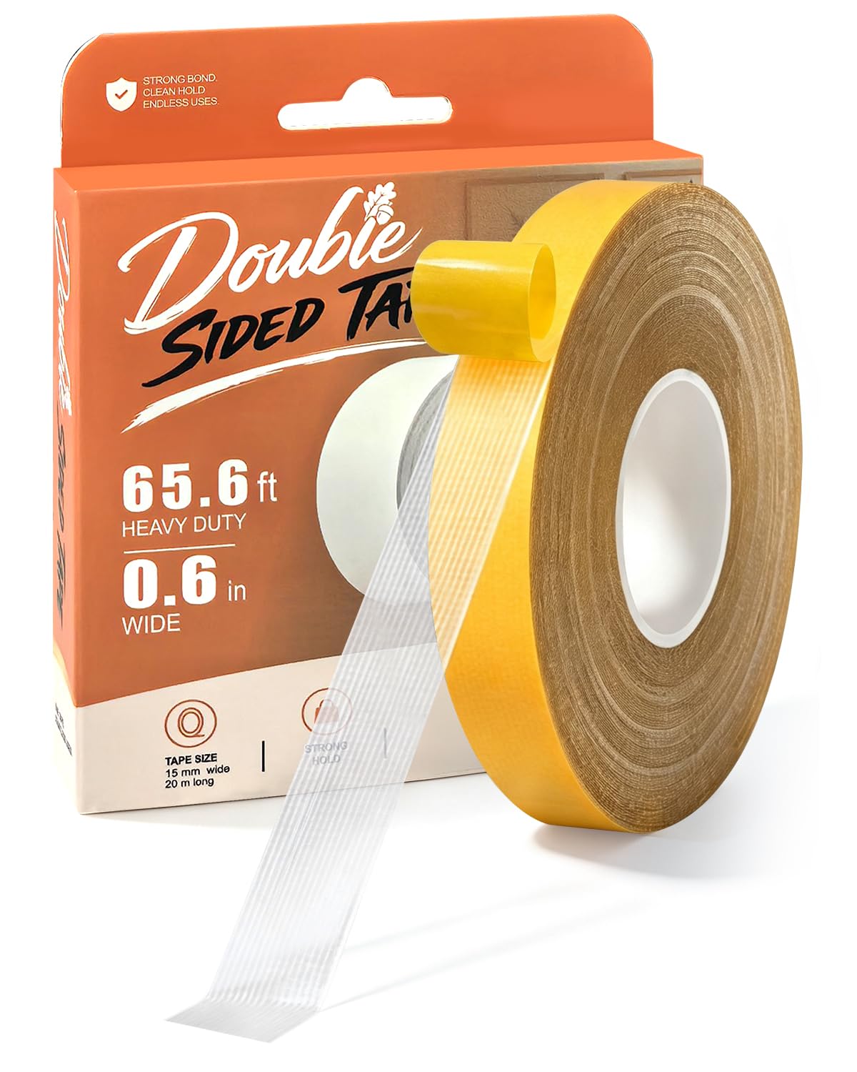 Double Sided Fabric Tape, Strong Hold for Hems & Clothing, 15 mm x 20 m
