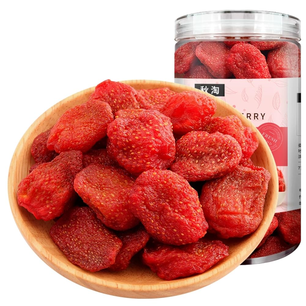 Organic Strawberries,14.11Oz Preserved Fruits And Candies,Gluten Free Snacks,Sweet And Sour,Dry Strawberries
