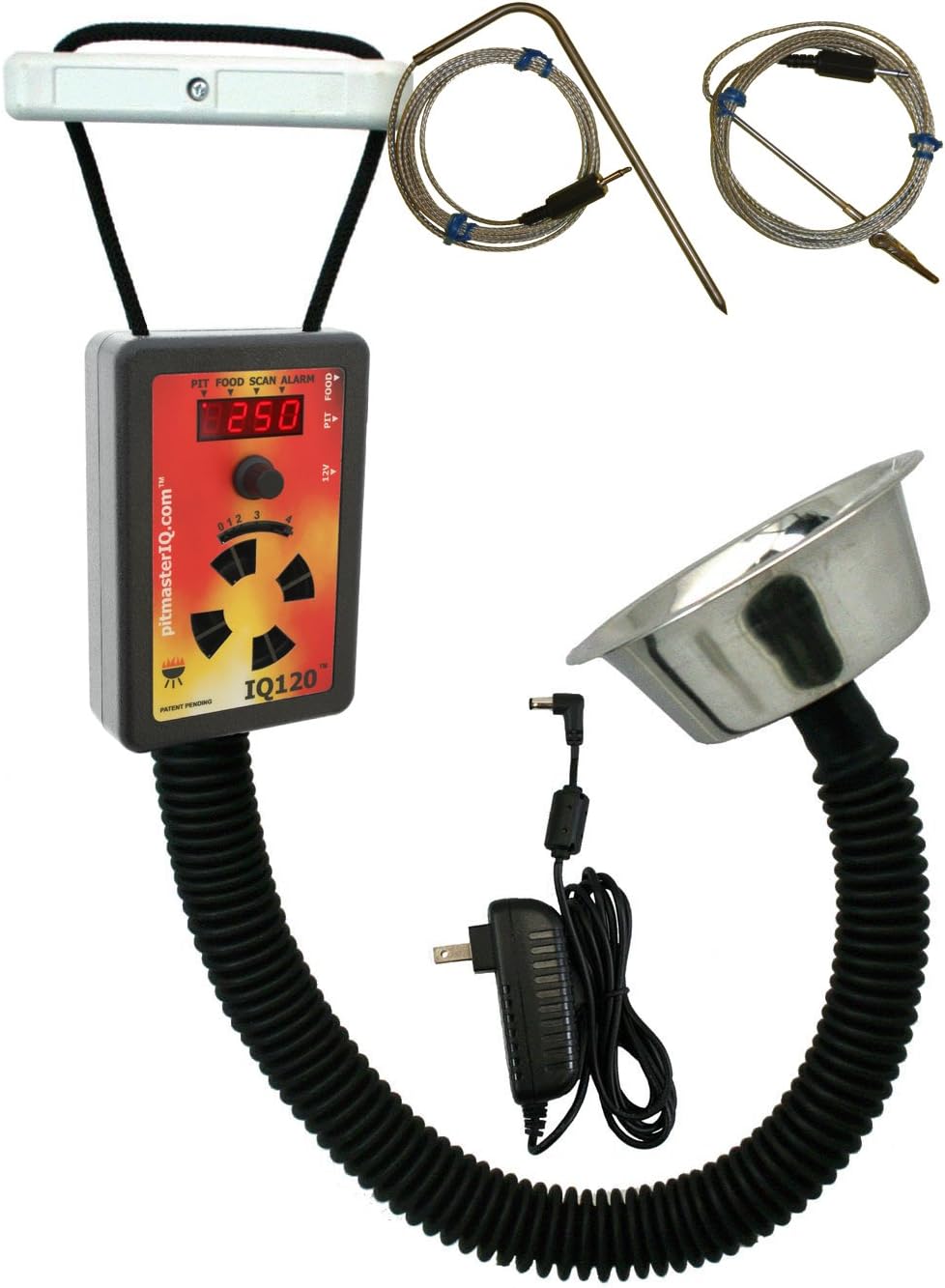 IQ120 BBQ Temperature Regulator Kit with Standard Pit Adapter for Weber Smokey Mountain, Weber Kettle and Many Other BBQ Smokers