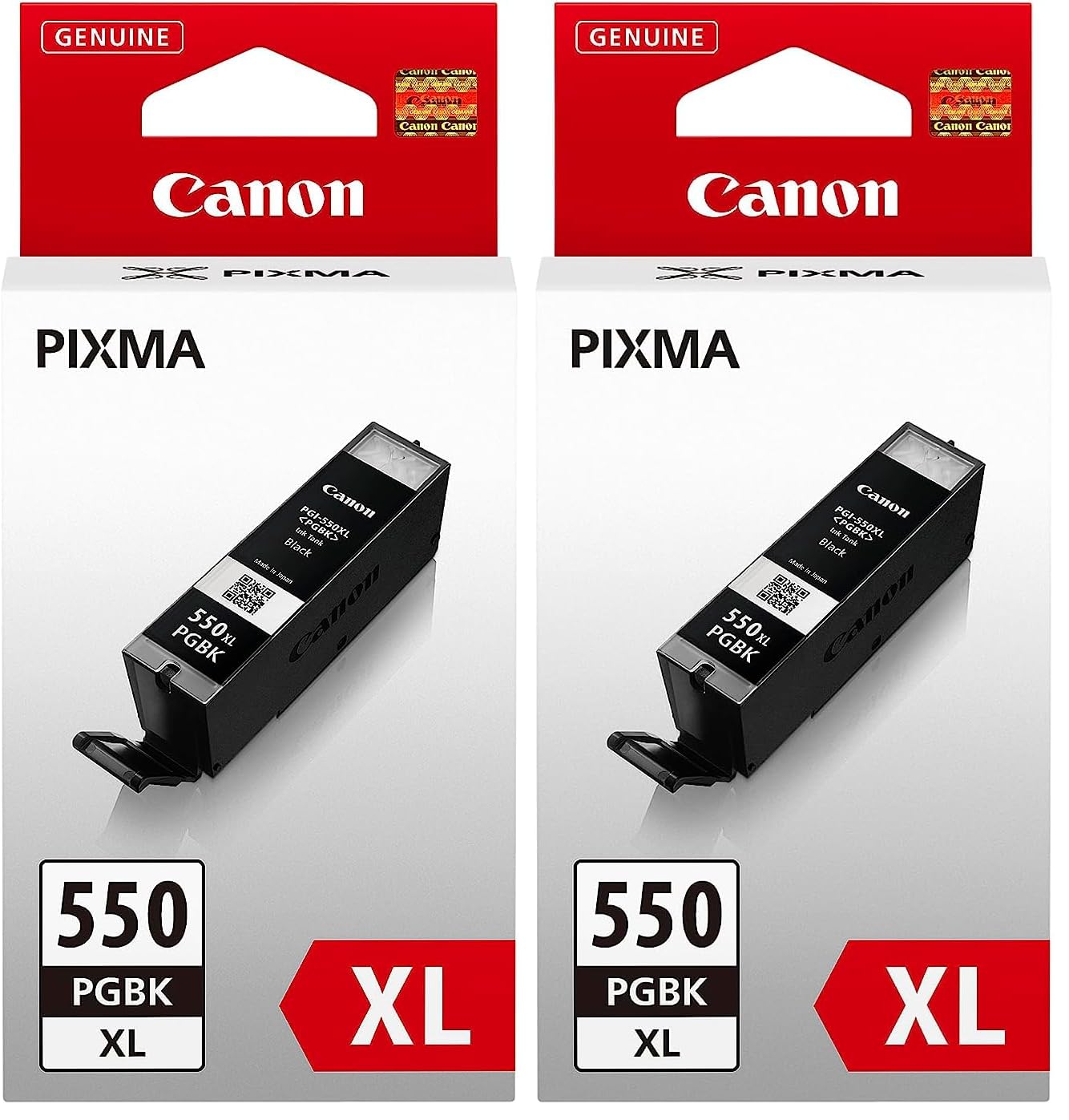 Canon Originaltinte PGI-550 XL PGBK, Größe XL, Schwarz, Recyclebare Verpackung (Packung mit 2)