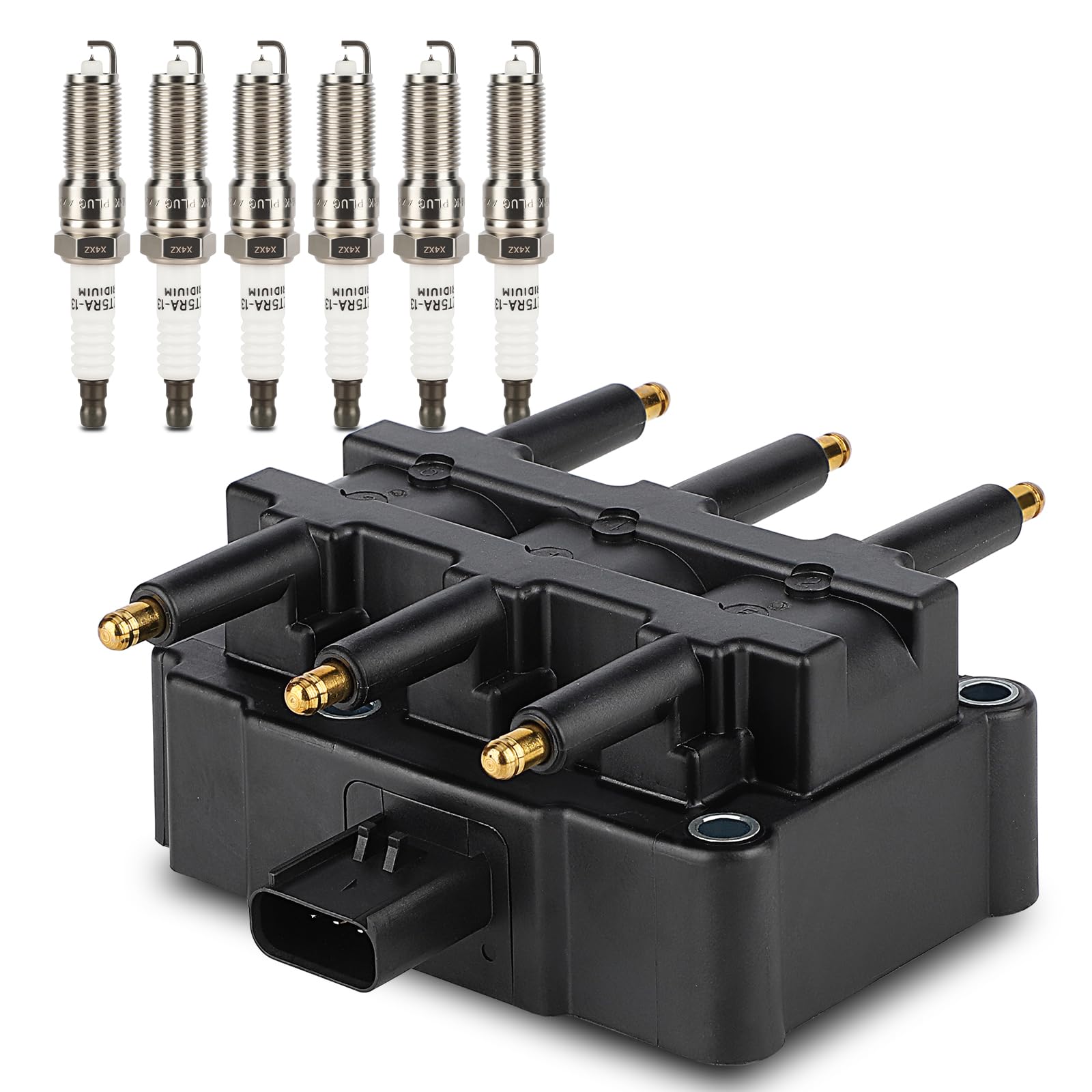 X4XZ UF305 Ignition Coil &amp; 3381 Double Iridium Spark Plug for Jeep Wrangler