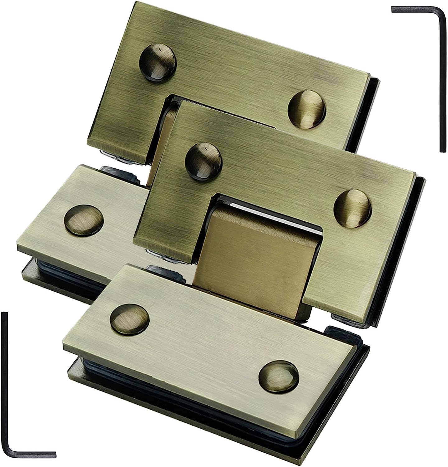 Uoxhfdh One Color 2 Pieces Of 304 Stainless Steel Green Bronze 135° Two-Way Bathroom Glass Clip, 8-12Mm Frameless Shower Door Hinge