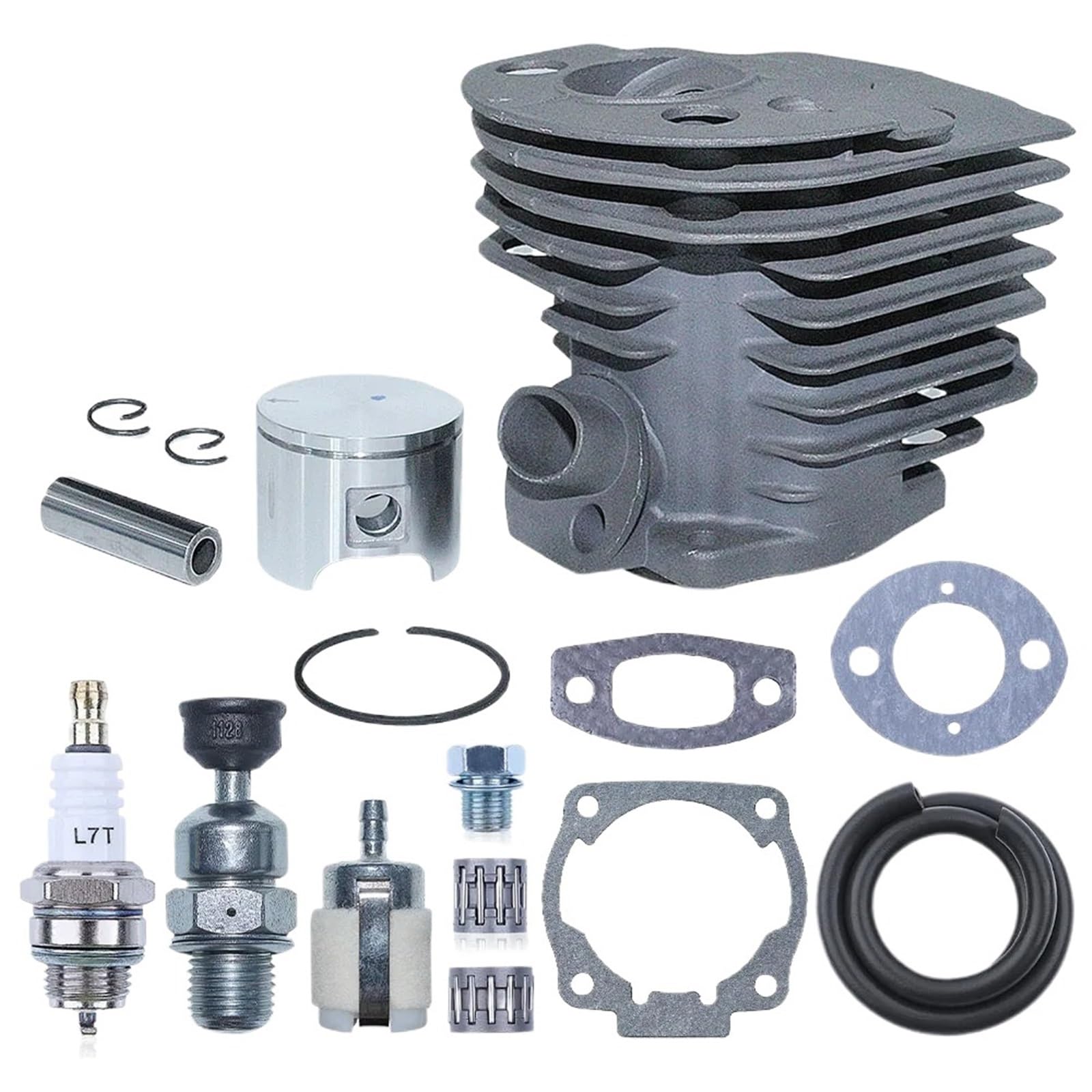 46mm Cylinder Piston w/Fuel Filter Line Oil Seal Gaskets Kit for Hus 55 51 Chainsaw 503609171
