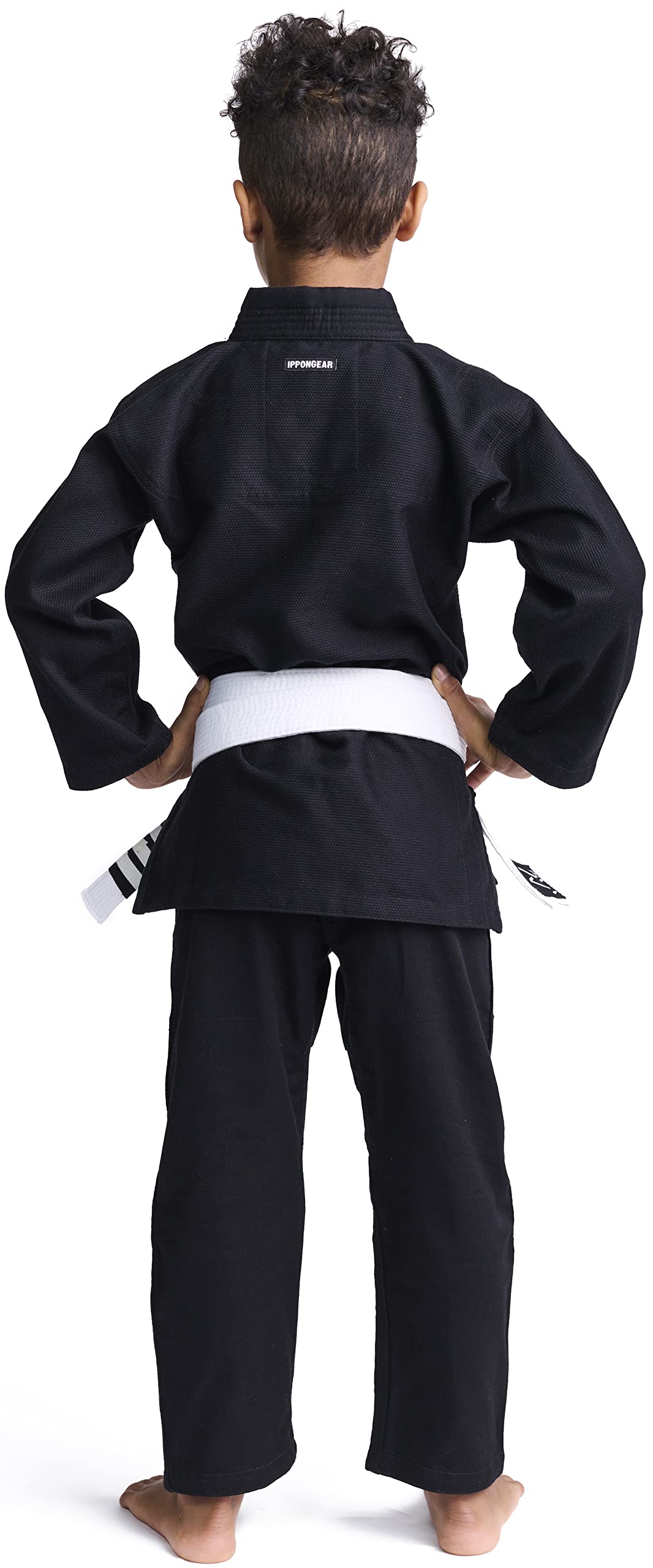 IPPONGEAR Unisex Kinder Rookie Brazilian Jiu Jitsu Anzug, Schwarz, 6 Jahre EU