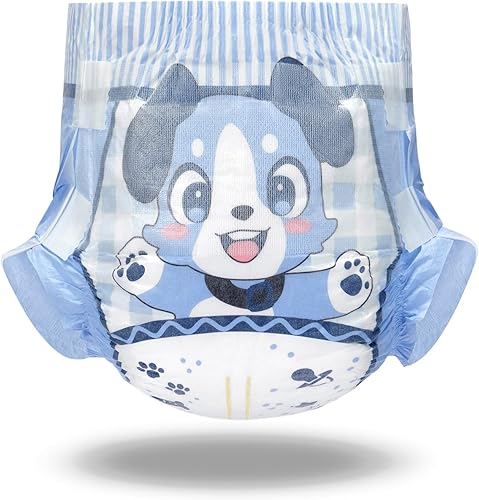 Miniatura 7 de Littleforbig Pañal de tela estampada para adultos, con cierre de ajustable, 2 piezas, piel de bebé azul (mediano de 28 a 38 pulgadas)