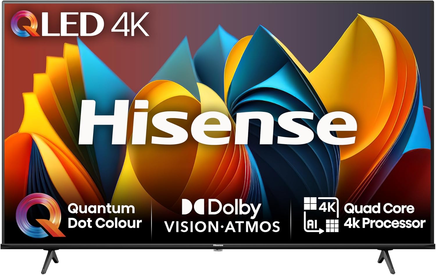 Hisense 43 Inch 4K QLED Smart TV 43E7NQTUK – Quantum Dot Colour, 4K AI Processor, Dolby Vision Atmos, Smooth Motion, Sports Mode, Vidaa OS with Freely, Youtube, Netflix and Disney+ (2024 Model)