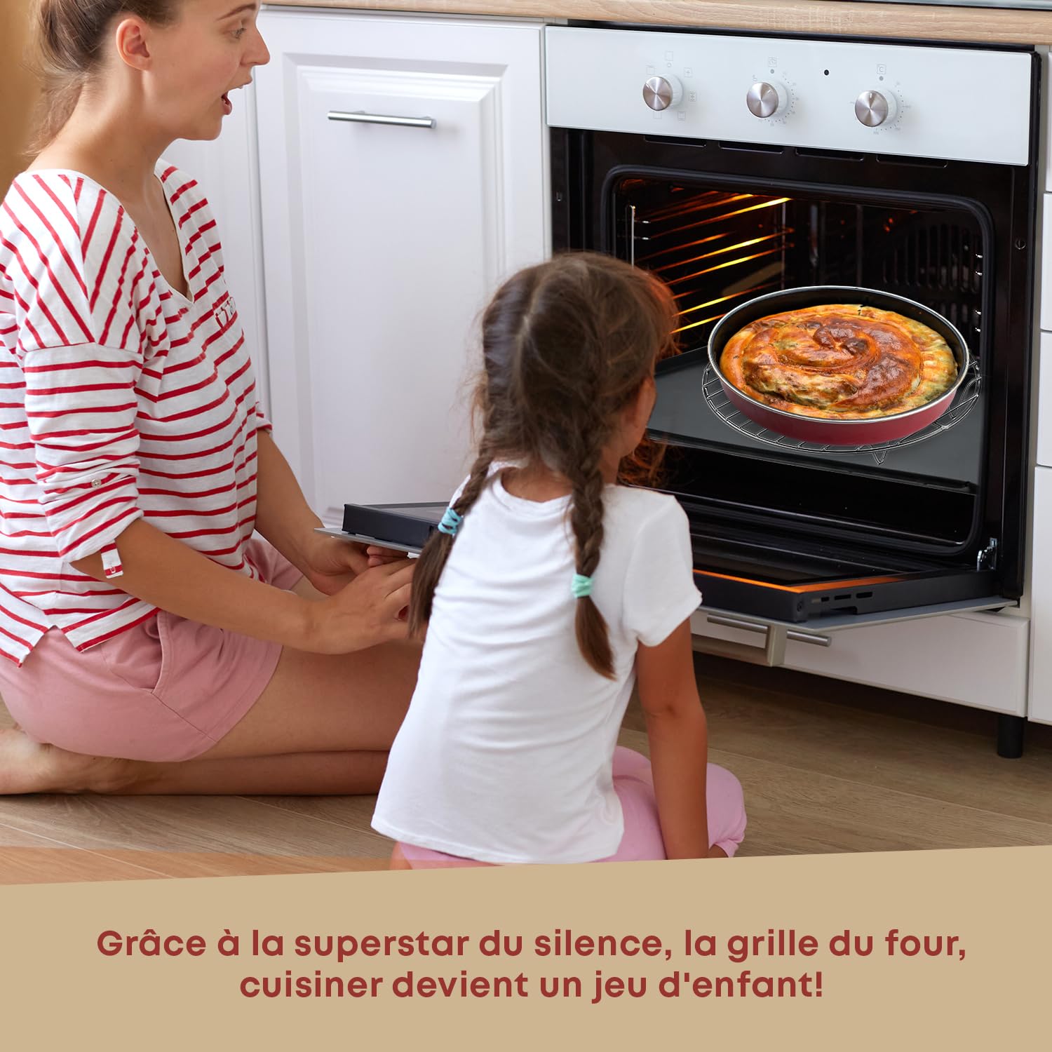 Grille de cuisson ronde en acier inoxydable 28 cm – Grille universelle pour micro-ondes, four et barbecue – Durable, polyvalente et facile à nettoyer