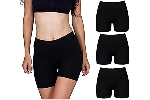 3 Pack Cotton Yoga Shorts for Women Under Dress