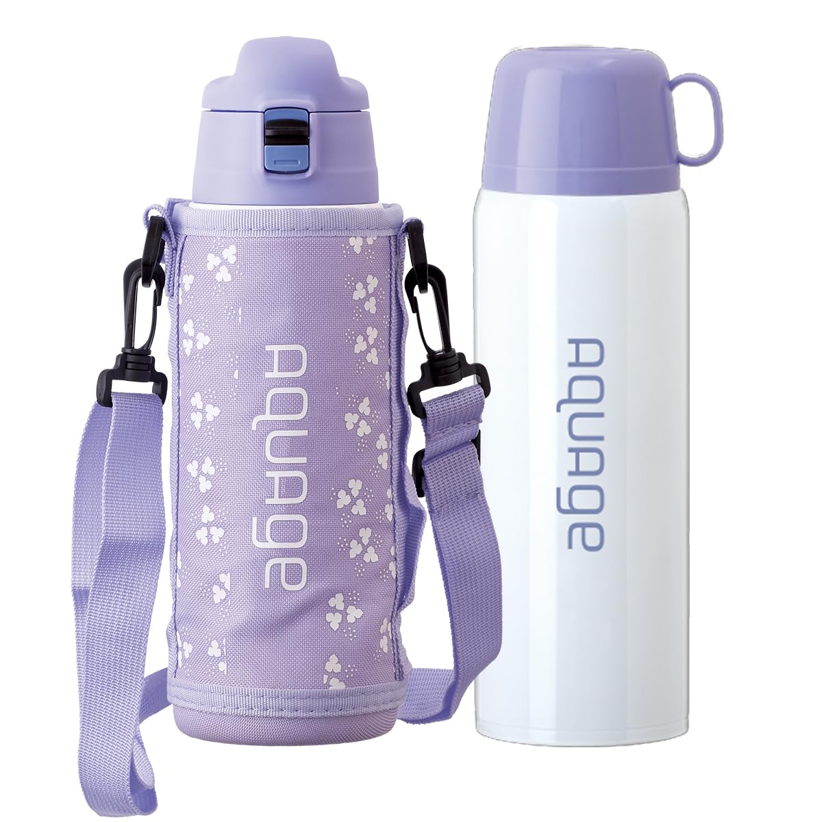 Atlas ANW-801PU Water Bottle, 28.7 fl oz (850 ml), Insulated, Lightweight, For Kids, Direct Drinking Cup, Includes 2-Way Cover, Drawstring, Purple, Aquage : Home & Kitchen