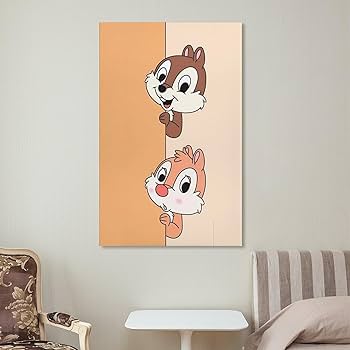 Amazon.co.jp: チップとデール アートポスター 飾り絵 かわいい