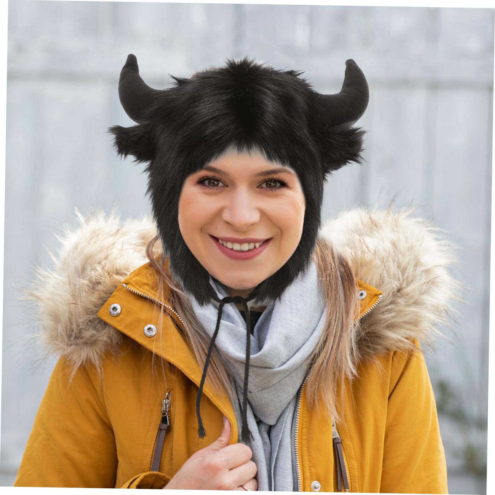 Healvian Tapa Del Oído De Bocina Divertido Sombrero Gracioso Fiesta Sombreros De Disfraces De Animales Sombreros Sombrero Con Cuernos Sombrero Lindo Poliéster Negro