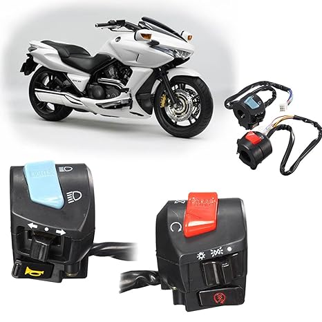 1 Pair of Motorcycle 7/8 Left & Right Side Handlebar Switch Control Universal Motorcycle Handlebar Headlight Horn Turn Light Control Stop Start Switch