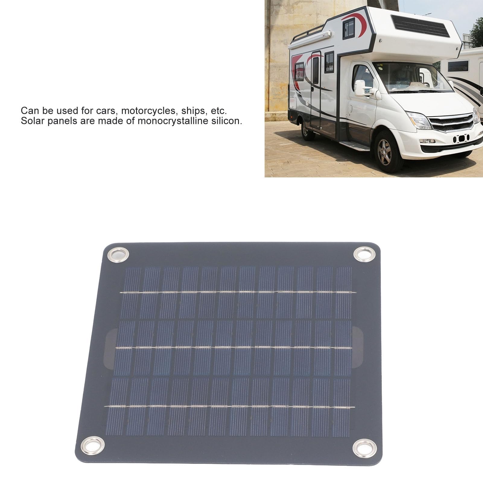 Kit Caricabatteria Solare 12V 18V 20W Mantenitore Batteria Monocristallino per, Auto, Barca, Moto, Barca, Pannello Solare Impermeabile Portatile 12V