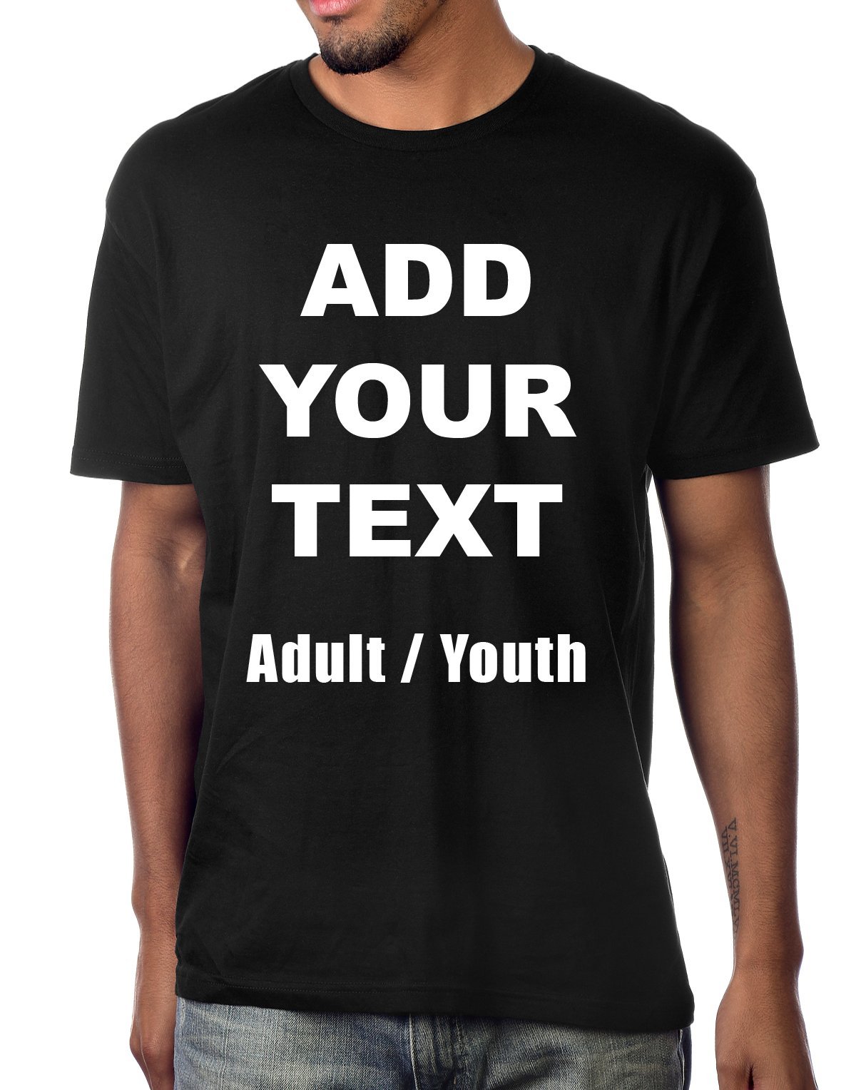 CircularCustom T Shirts Ultra Soft Add Your Own Text Message Adult/Youth Unisex Cotton T Shirt Uniform