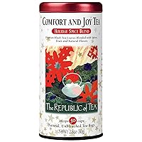 Vista 1 de The Republic of Tea Té Comfort and Joy - Mezcla de especias navideñas, 50 bolsas de té, cafeína natural