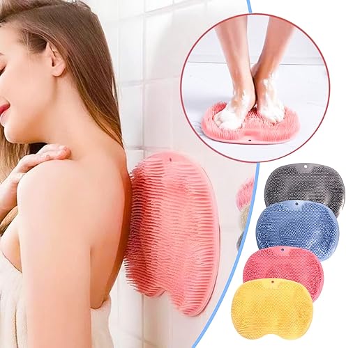 Miniatura 3 de 2 unidades de limpiador para pies y espalda almohadilla de masaje de baño de silicona limpiador corporal de silicona limpiador de espalda montado en