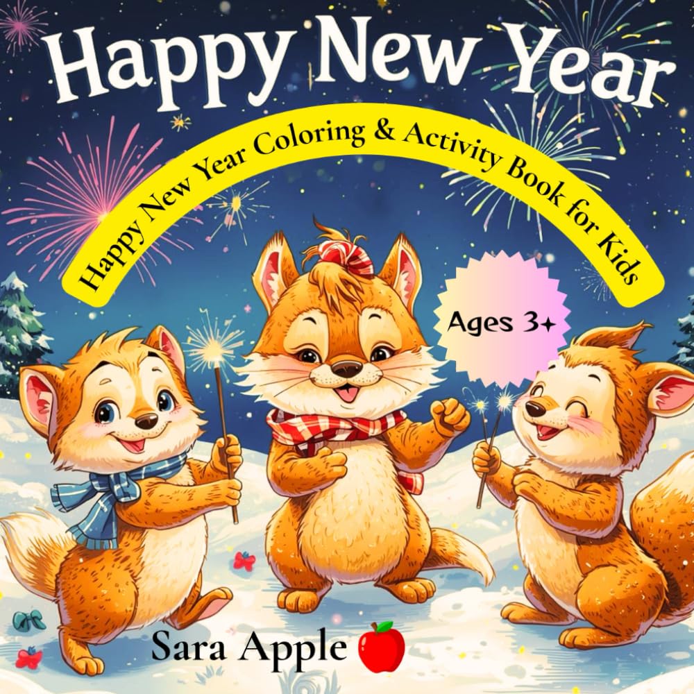 Happy New Year Coloring & Activity Book for Kids: Fun, easy, and joyful coloring pages that spark creativity and happiness.