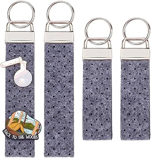 BENECREAT 4Pcs Felt Pin Display Keychains - Soft Pin Holders for Enamel Pins, Backpacks, Car Keys & Badges