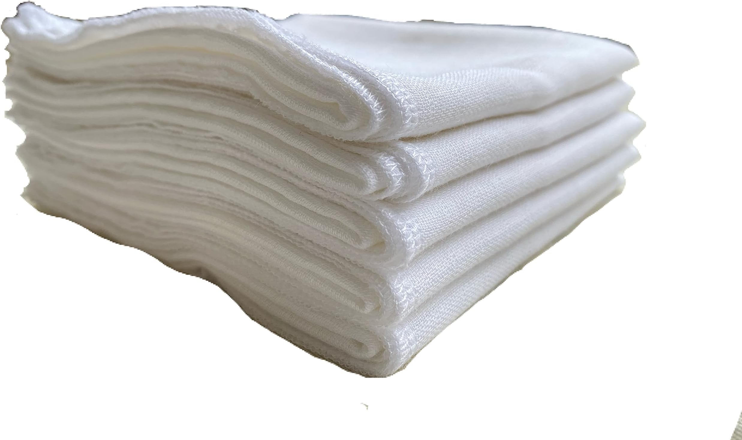 Little Sudhams Double Muslin Baby Square Cloth Nappy 65cmx65cm 5 Pieces (White, 9-12 Months)