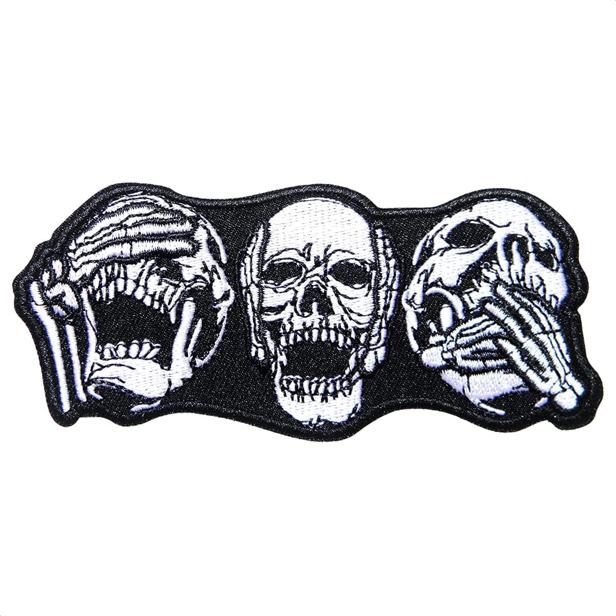 Iron Patches for Clothes, Embroidered Sew On Patches for Jackets and Vests, Motorcycle Patches for Custom Clothing and Tactical Gear, One Piece Black and White Design for Women Men-image-23