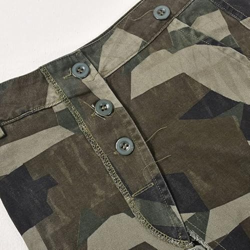 Biupos Women Midi Skirt Camo Skirt Cargo Skirt For Women Sexy High Split Skirt Maxi Skirts Army Fatigue Skirts Denim Skirt #TOP3