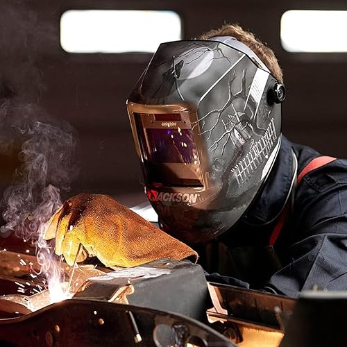 Miniatura 6 de Jackson Safety Casco de soldadura de oscurecimiento automático prémium con rango de sombra 310 claridad óptica 1111 125000 segundos Tiempo de