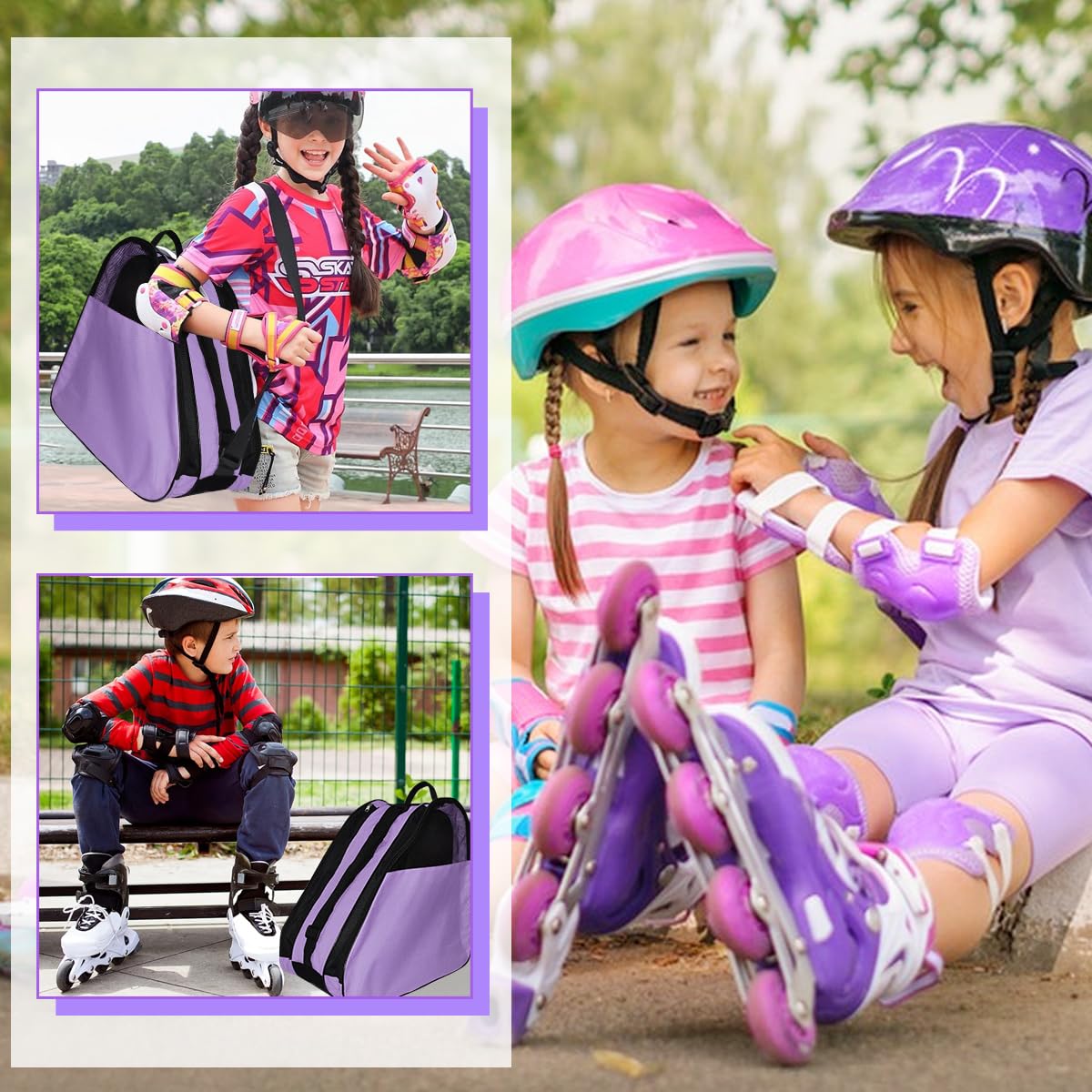 Borsa Porta Pattini a 4 Rotelle Borsa Per Pattini In Linea Borsa Pattini a Rotelle Borsa a Rullo Per Pattini Unisex Borsa Trasporto Per Pattini Per Donne Uomini Bambini