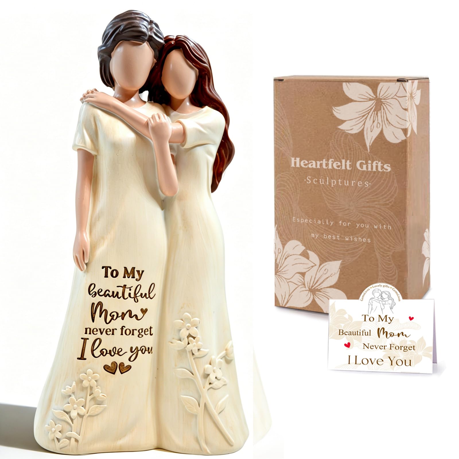 GemsLives Mother and Daughter Figurine，Mum Birthday Gifts from Daughter