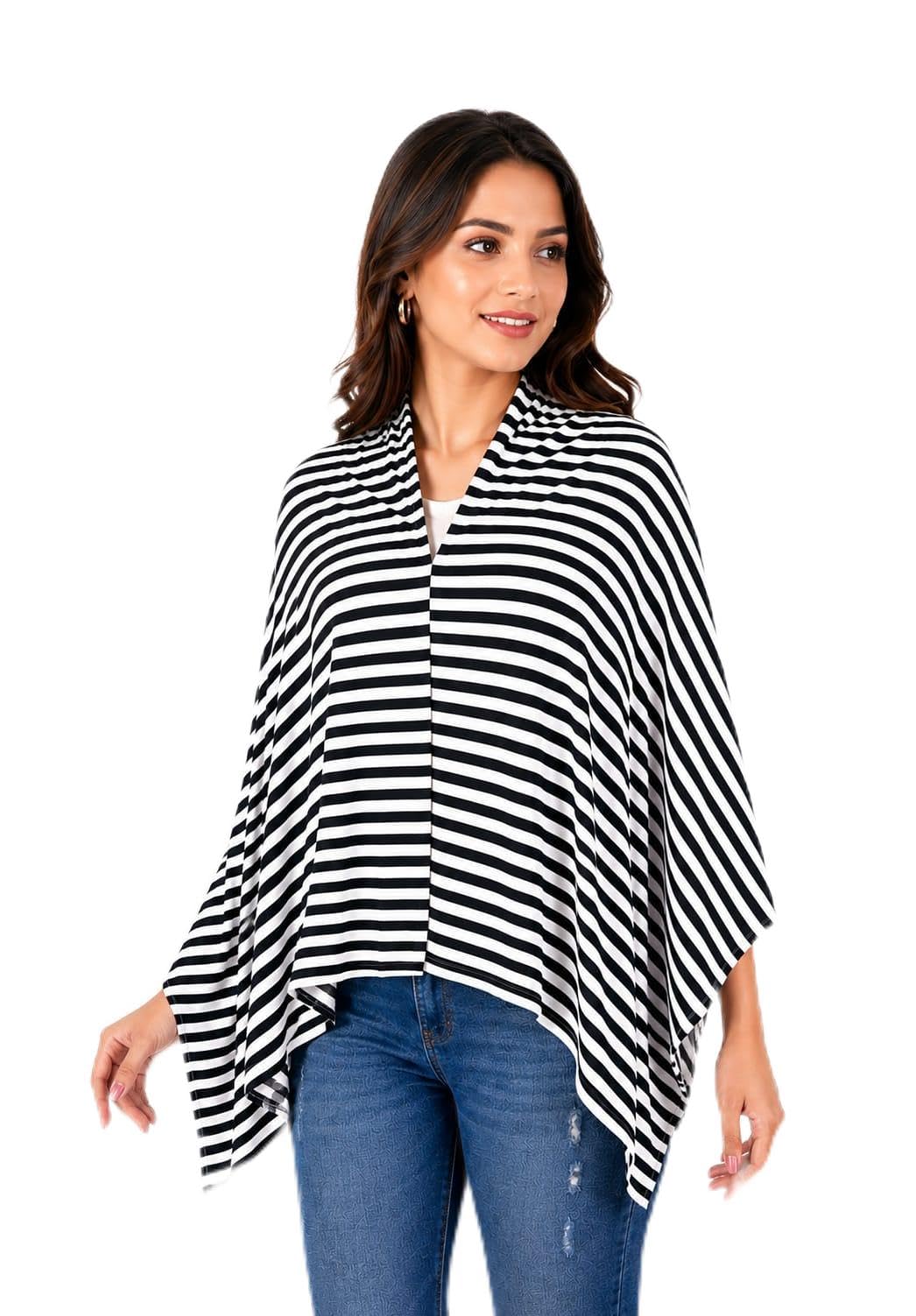 Sera Fashion Women's Striped Feeding Poncho-image-21