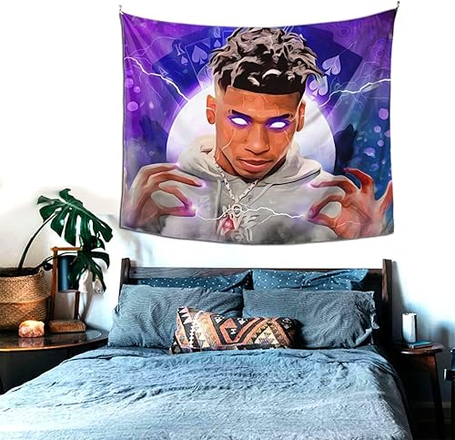 Miniatura 2 de Kingscom NLE - Tapiz para colgar en la pared, diseño de rapero Choppa, estampado 3D, decoración del hogar, 60 x 51 pulgadas