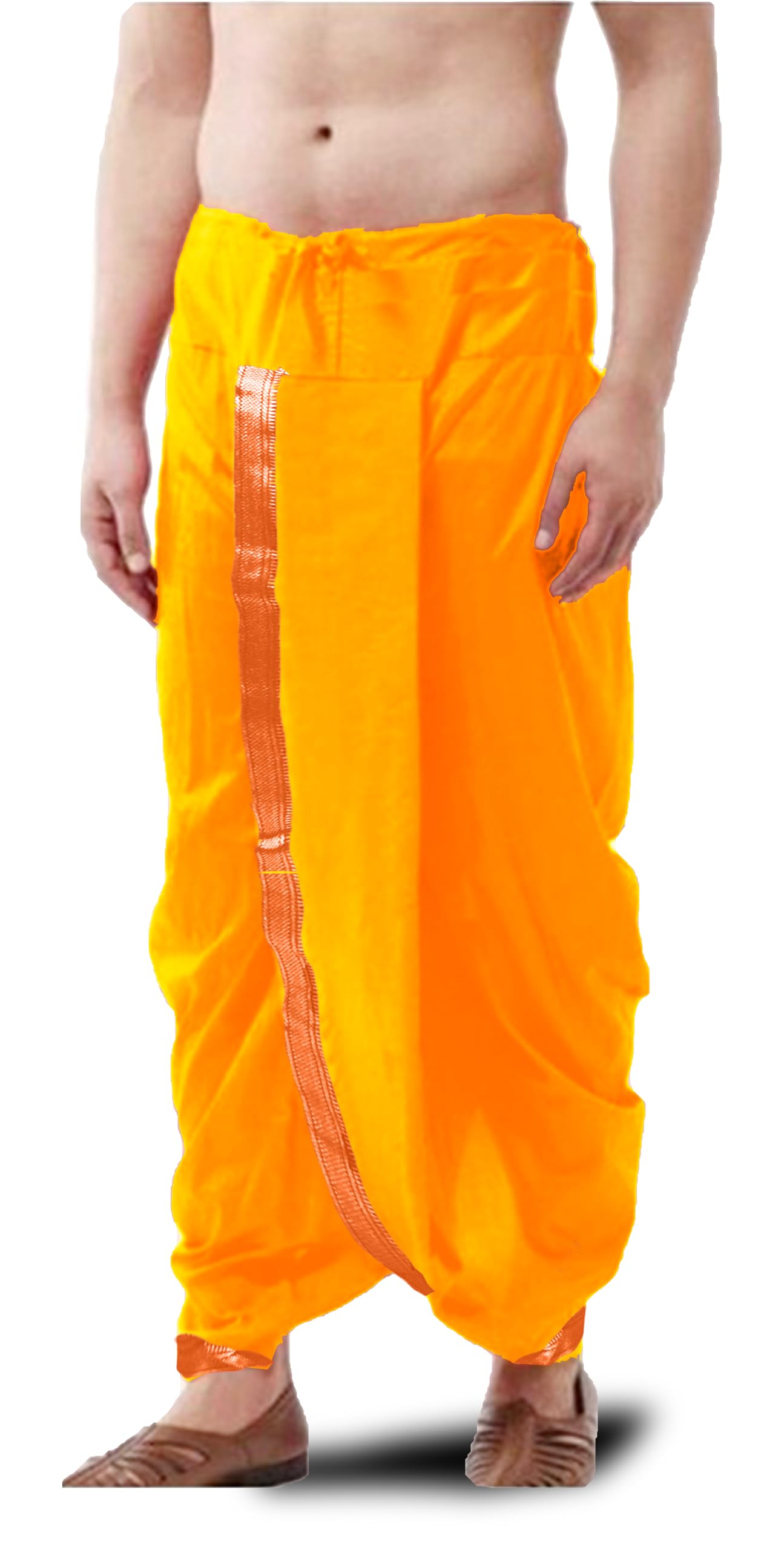 Men Poly Silk Ready to Wear Zari Work Dhoti For Men-image-1