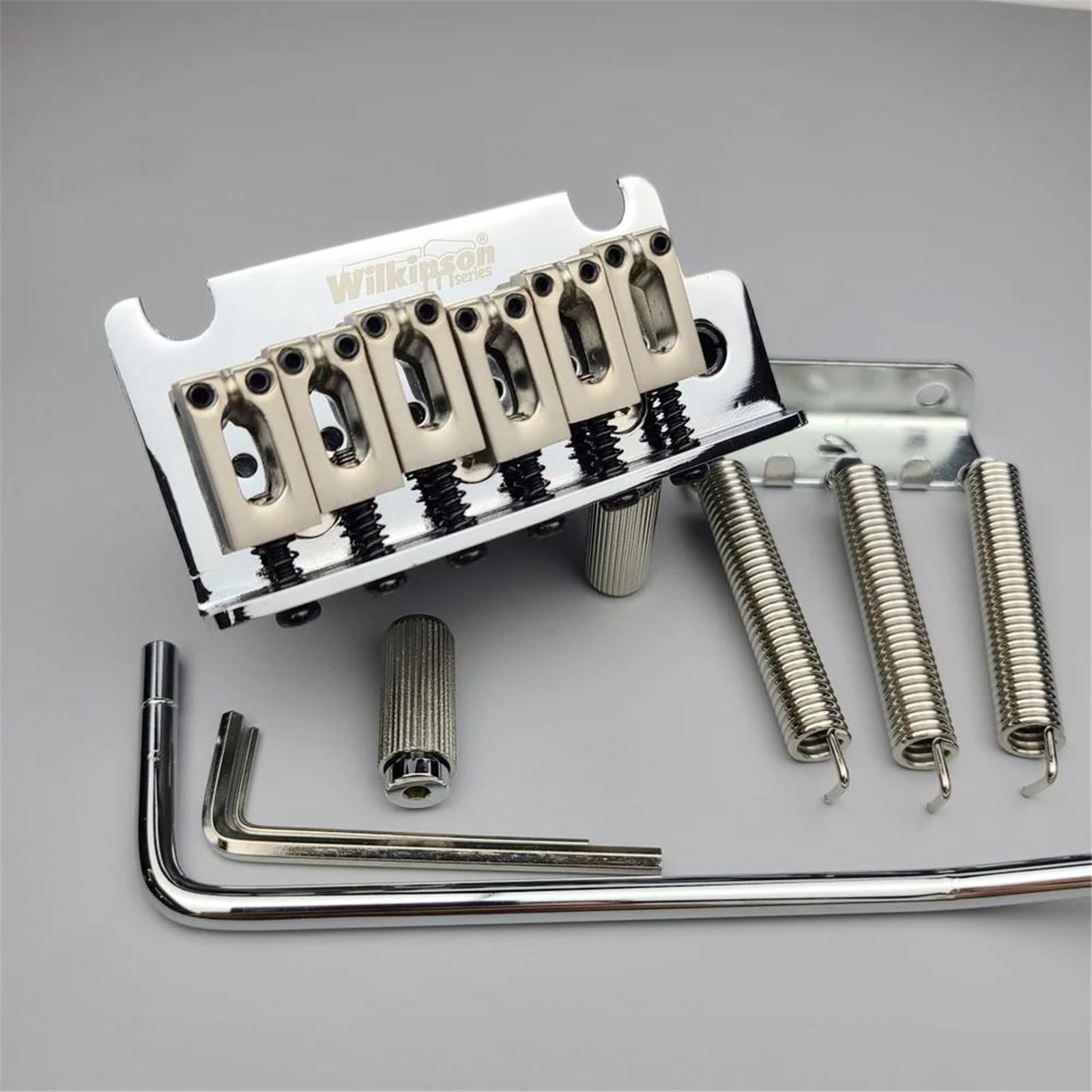 Gitarrenbrücken-Bausatz 2 Post Point Chrom Silber Double Swing E-Gitarre Tremolo System Brücke Für ST-Gitarre