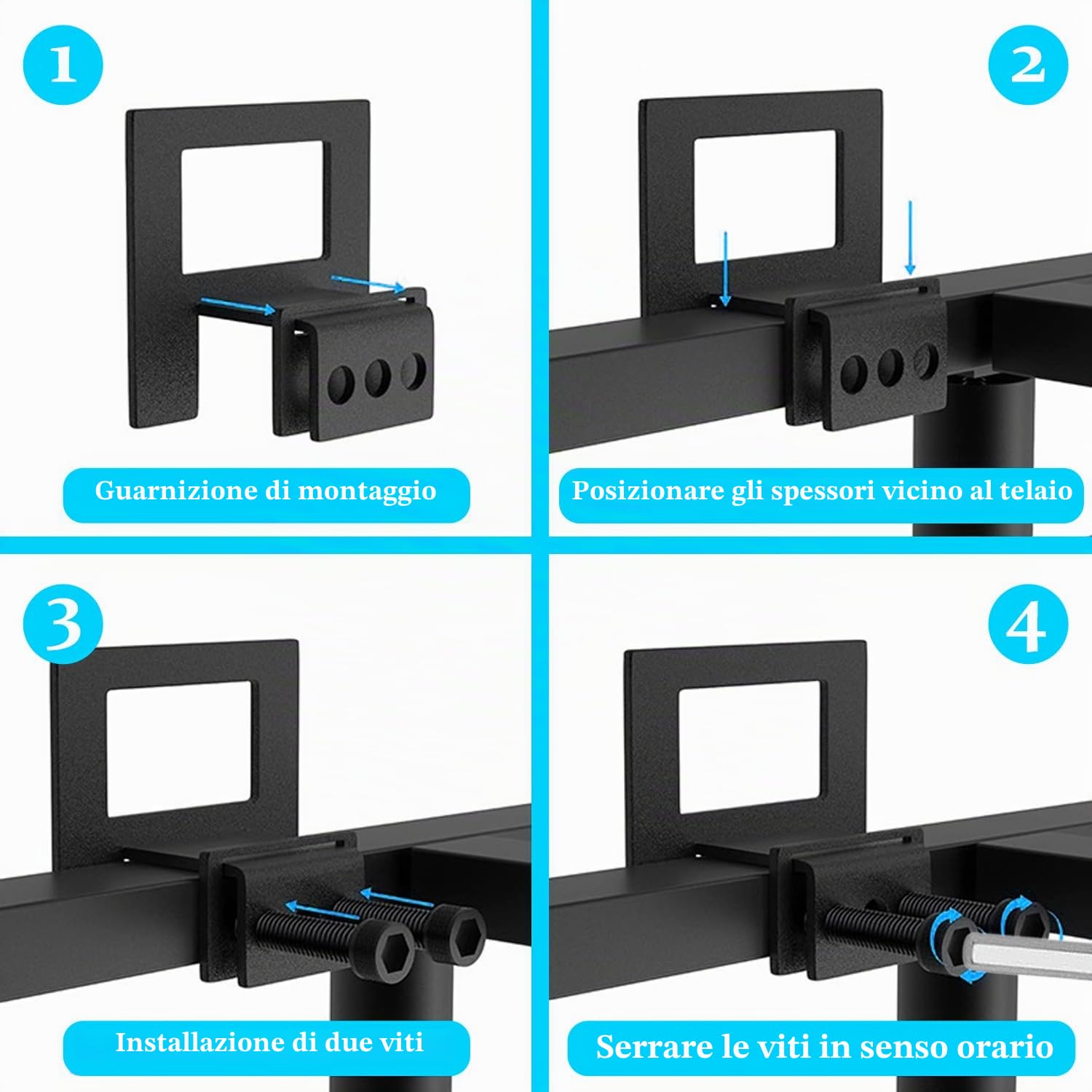 6 Supporti per Materasso per Telaio del Letto, Guarnizioni per Materasso Antiscivolo, Colore Nero, per Materassi Regolabili, in Metallo, per Telaio in Metallo, Tappetino Antiscivolo