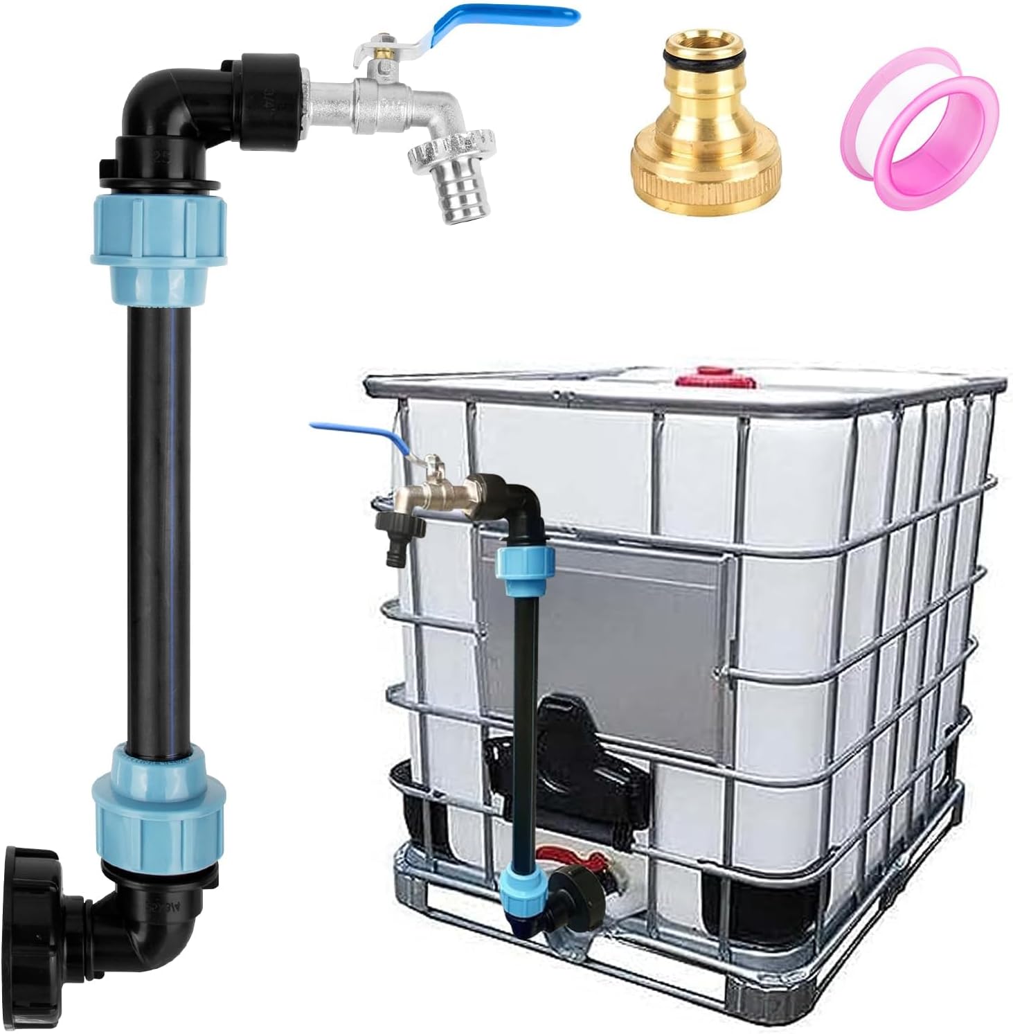 Adaptateur/raccord Pour Robinet De Vidange De Réservoir D'eau (type IBC) - Filetage 3/4