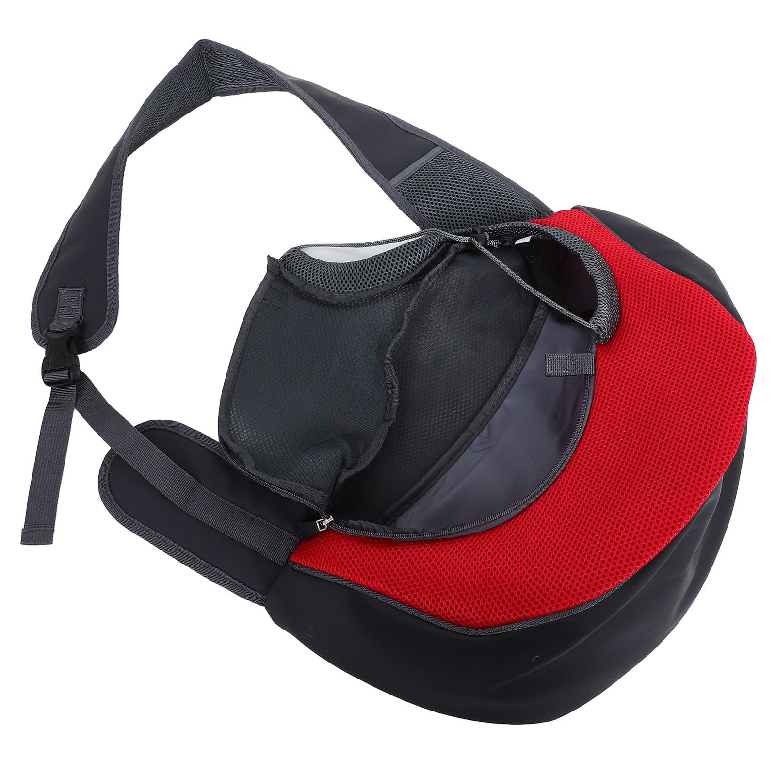 Écharpe de transport pour chien et chat sac bandoulière tissu mesh respirant rouge