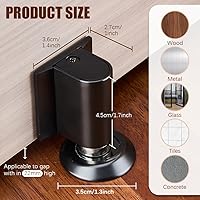 Vista 4 de Tope de puerta con cuña, nuevo tope de puerta magnético 2026 para la parte inferior de las puertas, topes de puerta montados en el piso sin