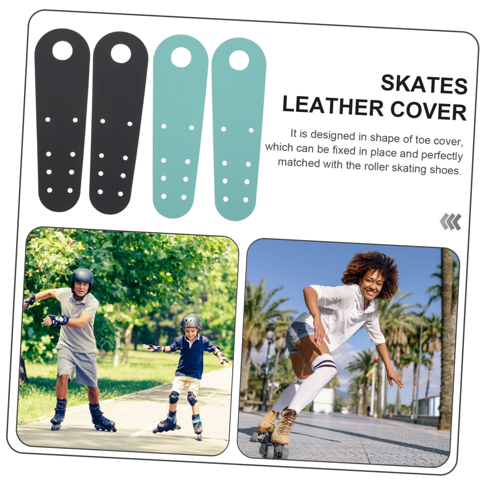 TOYANDONA Cubierta Protectora De Patinador Espuma Llave Dedo del Pie Cubre Punteras para Patines Tapón Puntera para Patines Protector De Patinaje sobre Hielo Cuero Negro