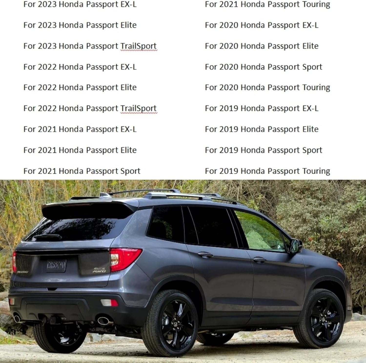 Rear Back Windshield Wiper Arm Blade For 2019 2020 2021 2022 2023 Honda Passport Elite EX-L Sport Touring TrailSport Car Rear wiper arm blade Set replacement