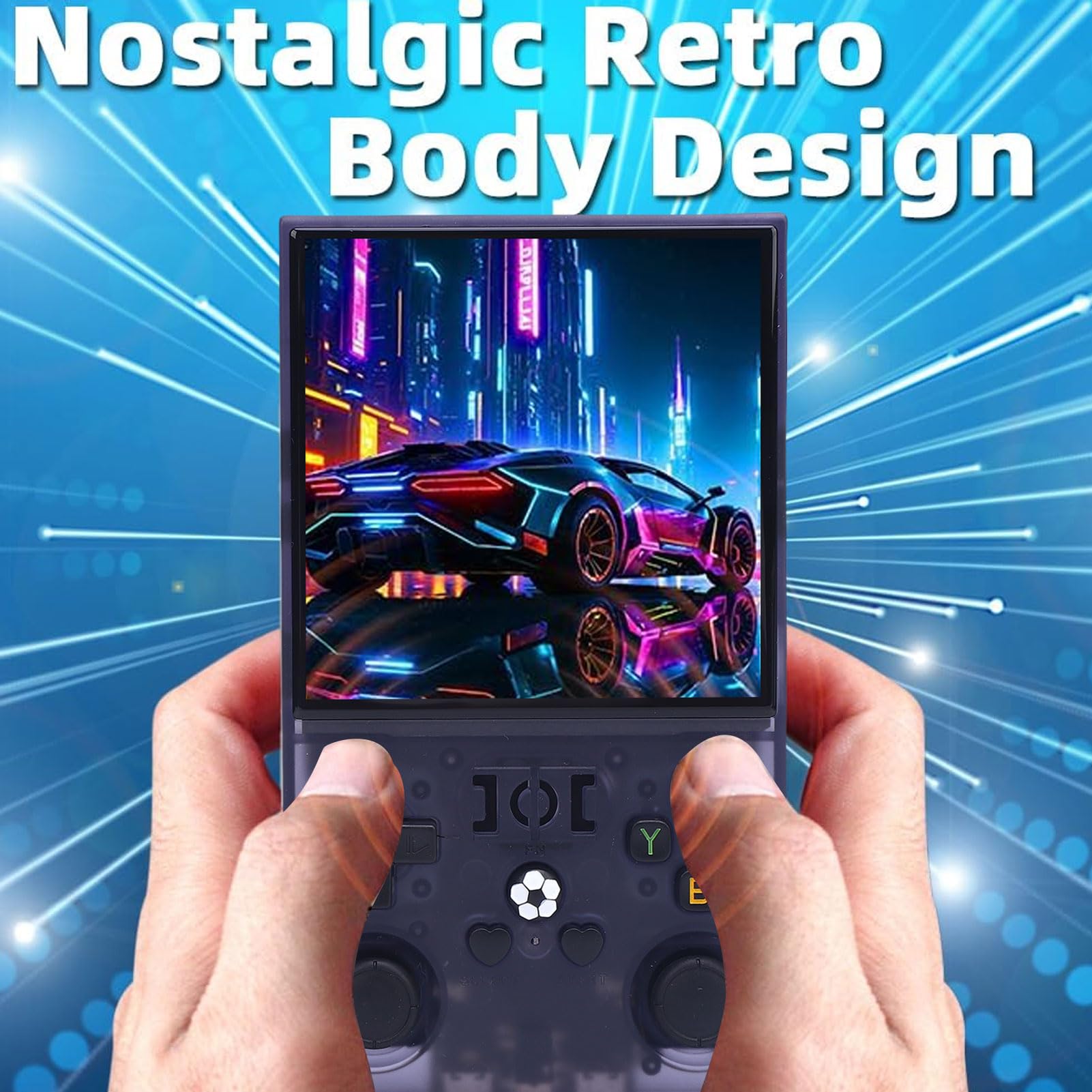 Retro Handheld Game Console, R36MAX Portable Video Console for Linux System Open Source Supports 30+ Emulators, 4in IPS Screen Video Gaming Player for RK3326, 4000mAh (64G)