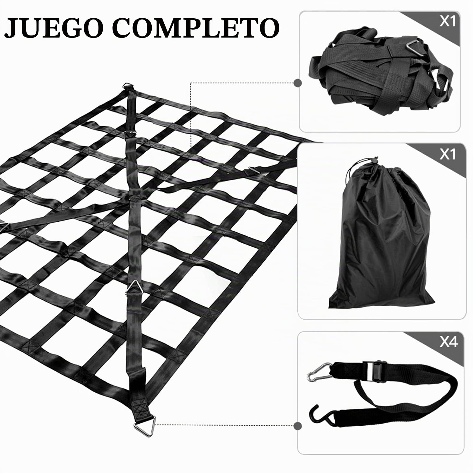 Red De Carga, 127 * 106cm Red De Carga para Pesada Camionetas Elástica Red para Equipaje Ajustable Organizadora De Red Sujeción De Carga Universal para SUV Van Carro Automóviles