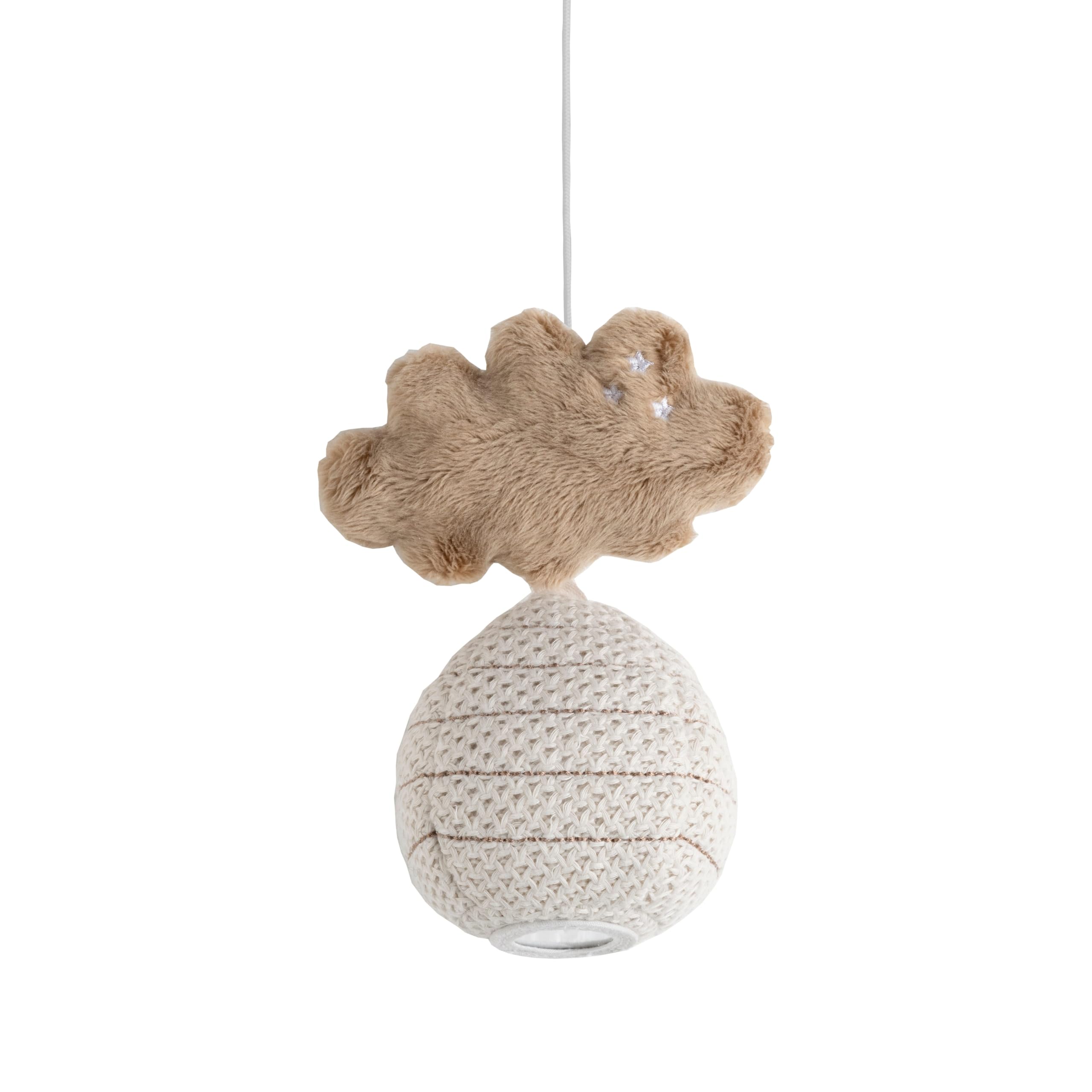 Baby's Only - Musik Mobile Baby Heaven - Mit gestrickten Figuren - Baby Spieluhr mit Musik - Einfach anzubringen - Mobile Baby mit Musik - Für Jungen und Mädchen - Clay/Warm Linen