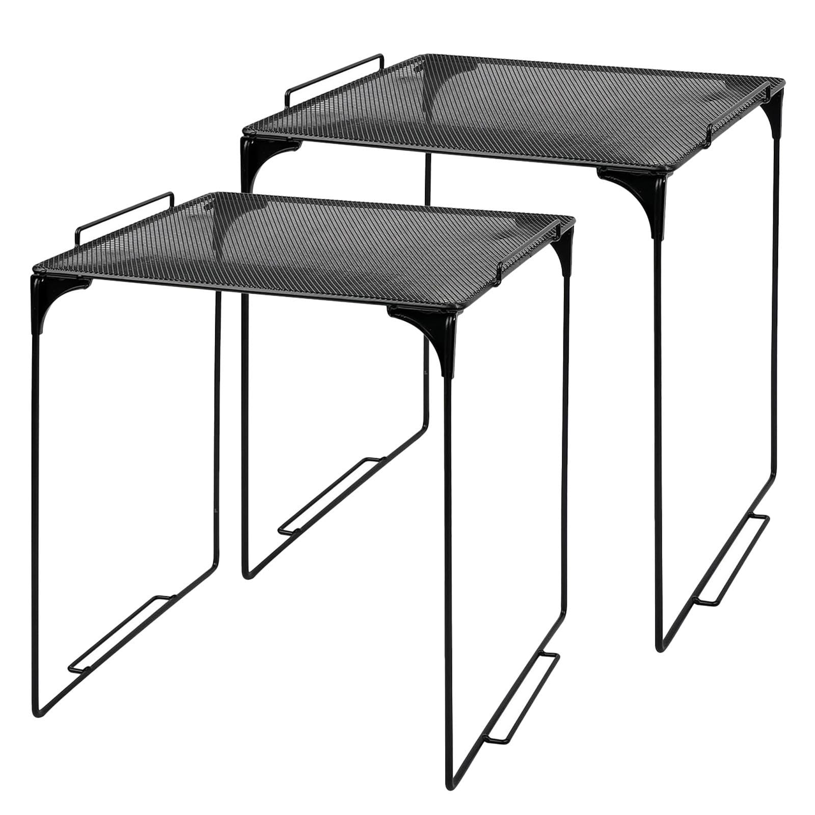 Étagère de rangement pliable en métal noir pour organiser vos plans de travail de cuisine